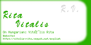 rita vitalis business card